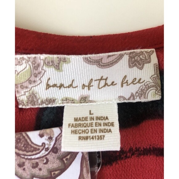 Band of the Free Dolly Red Floral Puff Sleeve Mini Dress Size Large NWT - Picture 3 of 10